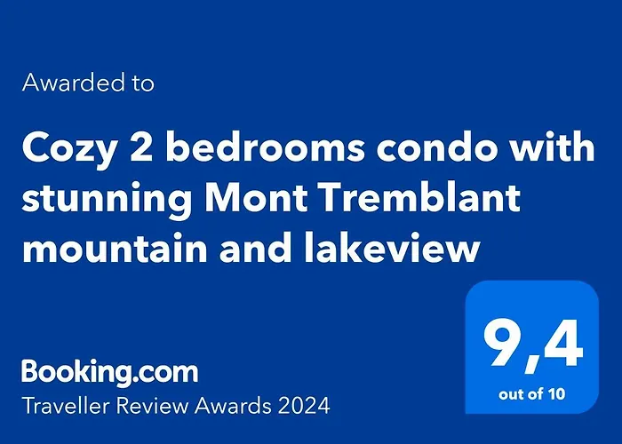 Pet friendly Cozy 2 Bedrooms Condo With Stunning Mont Tremblant Mountain And Lakeview